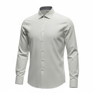 Vitarelli‎ Dress Shirt Mens 17.5 36/37 Cream Excellent Slim Fit Long Sleeve